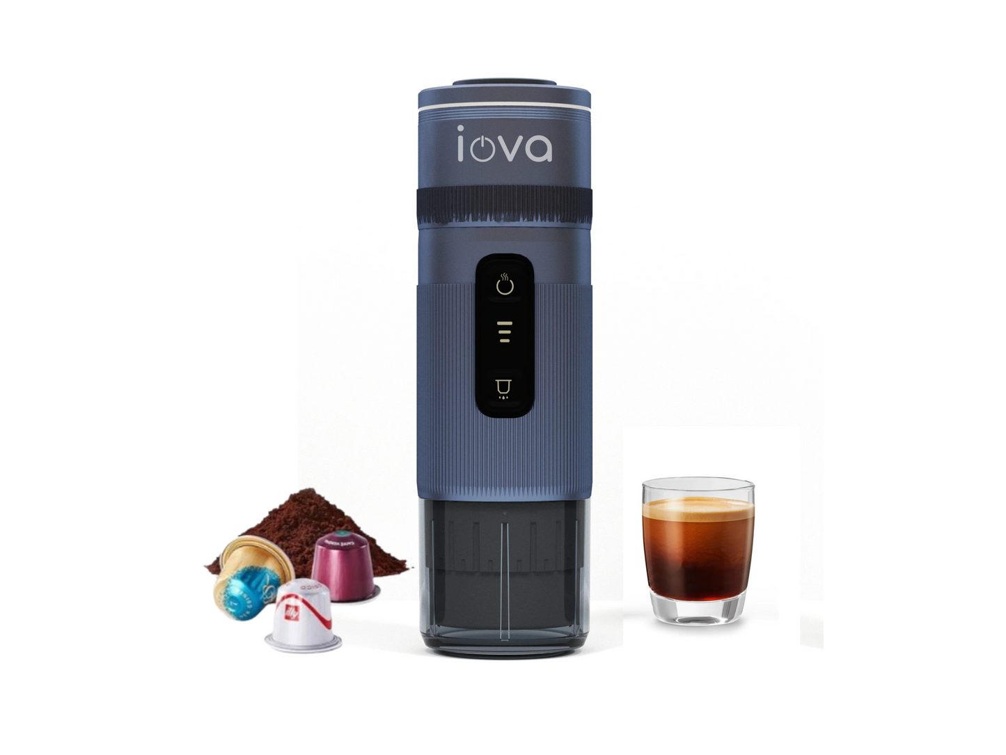 IOVA Portable coffee machine |  PRO Self Heating|Blue
